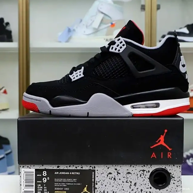 JORDAN 2019 'BRED' OG 4 Kimikick AIR RETRO 0421